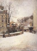 Snowed up Street in Paris (nn02) Edouard Castres